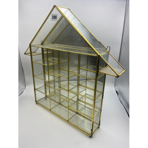 280 - GLAZED MIRRORED HOUSE DISPLAY CABINET