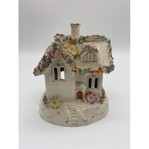 282 - 19TH CENTURY STAFFORDSHIRE COTTAGE PASTILLE BURNER