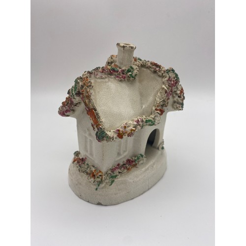 282 - 19TH CENTURY STAFFORDSHIRE COTTAGE PASTILLE BURNER