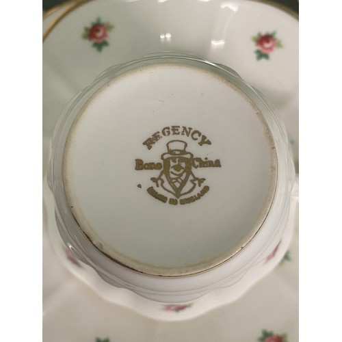 284 - REGENCY BONE CHINA ROSE TEA SERVICE