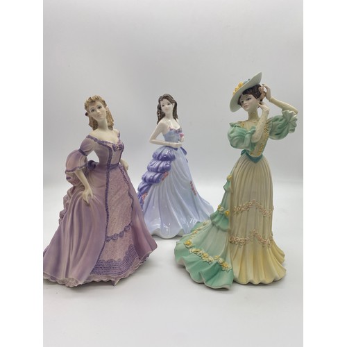 345 - COALPORT FIGURINE HAPPY ANNIVERSARY, MOONLIT RENDEZVOUS, AND THE POLONAISE WALK