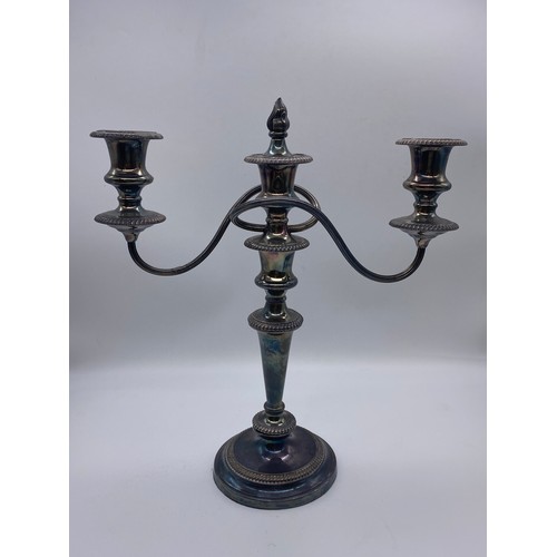 151 - ELECTRO PLATED THREE BRANCH CANDELABRUM