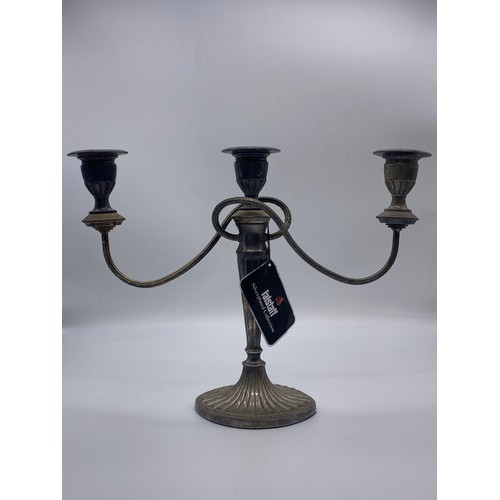 151 - ELECTRO PLATED THREE BRANCH CANDELABRUM