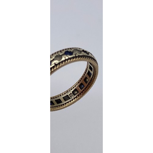 293 - 9CT GOLD ROPE EDGED ETERNITY BAND