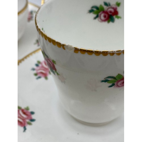 306 - CROWN DERBY DUESBURY ROSE PATTERNED GILDED TEA SERVICE