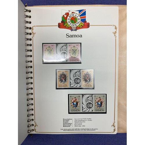 320 - NINE VOLUMES OF STANLEY GIBBONS ROYAL WEDDING STAMP ALBUMS