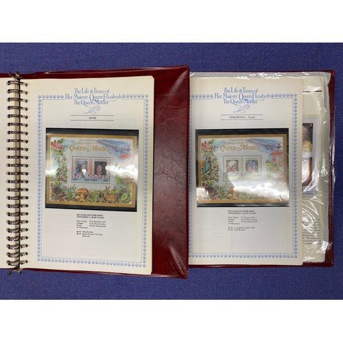 321 - STANLEY GIBBONS ROYAL EVENTS STAMP ALBUMS TWO VOLUMES, THE LIFE AND TIMES OF HER MAJESTY QUEEN ELIZA... 