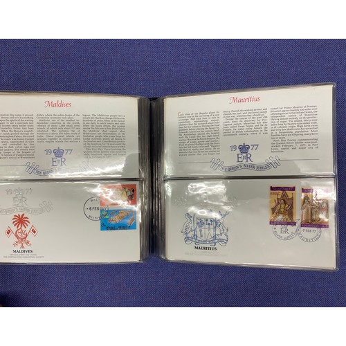 322 - WESTMINSTER 1977 SILVER JUBILEE COMMONWEALTH FIRST DAY COVER ALBUMS AND THE SILVER JUBILEE STAMPS OF... 