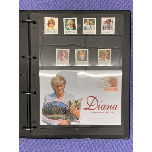 323 - THE ROYAL FAMILY COMMONWEALTH STAMPS AND FIRST DAY COVERS, SILVER WEDDING COMMEMORATIVE, ALBUM OF DI... 