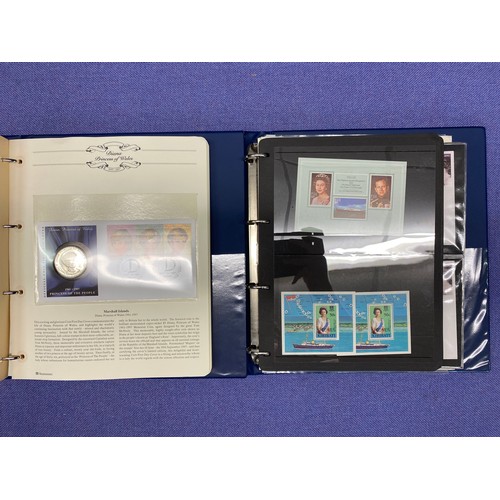 323 - THE ROYAL FAMILY COMMONWEALTH STAMPS AND FIRST DAY COVERS, SILVER WEDDING COMMEMORATIVE, ALBUM OF DI... 