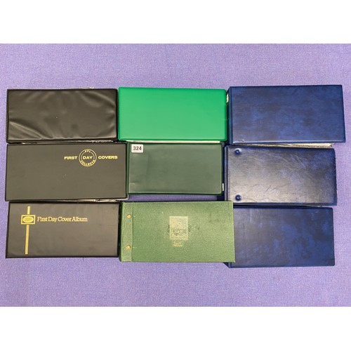 324 - NINE GB AND CHANNEL ISLANDS FIRST DAY COVER ALBUMS