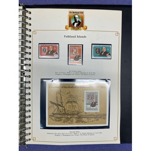 325 - 100TH ANNIVERSARY OF THE DEATH OF SIR ROWLAND HILL COMMONWEALTH STAMP AND SOUVENIR SHEET ALBUM