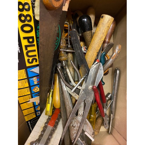 347 - BOX OF ASSORTED TOOLS