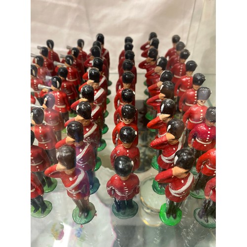 262 - REGIMENT OF COLD PAINTED SCOTS GUARD TOY SOLDIERS AND MARCHING BAND FIGURES