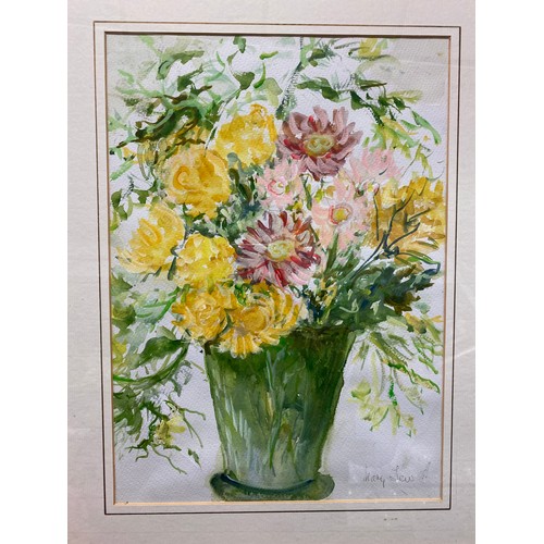 197 - SELECTION OF WATERCOLOURS SOME BY MARY TEW MAINLY STILL LIFE OF FLOWERS