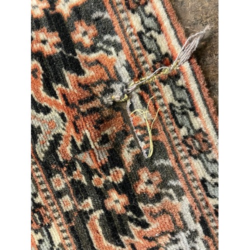 140 - TERRACOTTA PATTERNED SILKY RUG 150CM X 133CM APPROX