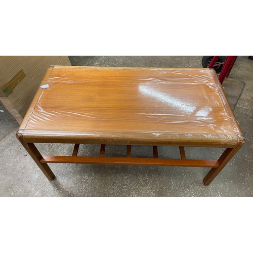 38 - DANISH TEAK COFFEE TABLE WITH UNDERTIER A/F