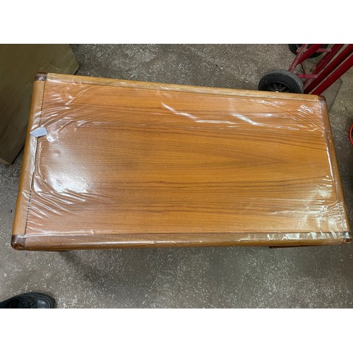 38 - DANISH TEAK COFFEE TABLE WITH UNDERTIER A/F