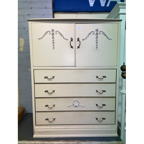 80 - CREAM FRENCH STYLE CHEST OF DRAWERS