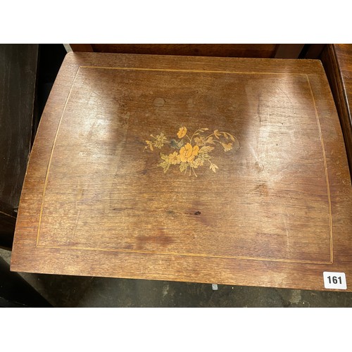 161 - 19TH CENTURY FRENCH ROSEWOOD AND MARQUETRY TABLE WITH FITTED DRAWER