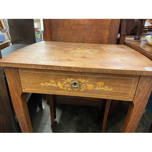 161 - 19TH CENTURY FRENCH ROSEWOOD AND MARQUETRY TABLE WITH FITTED DRAWER