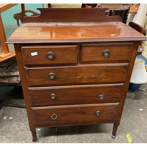 162 - WALNUT TWO OVER THREE DRAWER CHEST