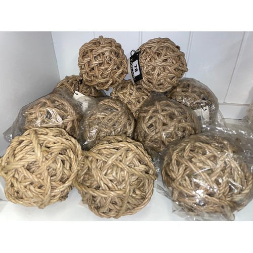 78 - ELEVEN DECORATIVE ROPE BALLS