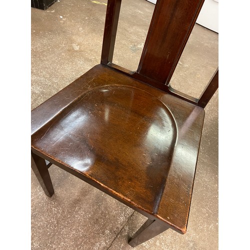 167 - MID 20TH CENTURY HALL CHAIR WITH DISH SEAT