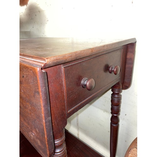 98 - EARLY 19TH CENTURY SMALL PEMBROKE TABLE ON RING TURNED LEGS