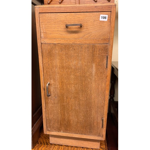 106 - MID CENTURY OAK BEDSIDE CUPBOARD