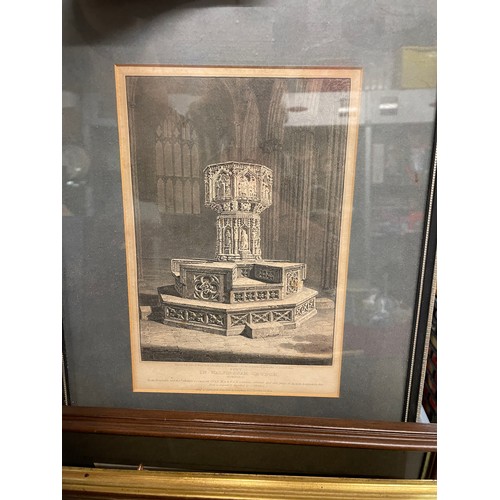 338 - CRATE OF ANTIQUARIAN HAND TINTED TOPOGRAPHICAL PRINTS, BLACK AND WHITE PRINTS OF COVENTRY LANDMARKS