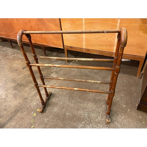 68 - EDWARDIAN PINE TOWEL RAIL