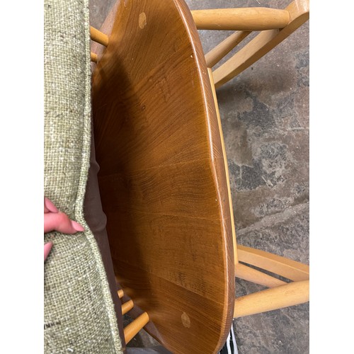 53 - LIGHT ERCOL SPINDLE BACK ROCKING ARMCHAIR