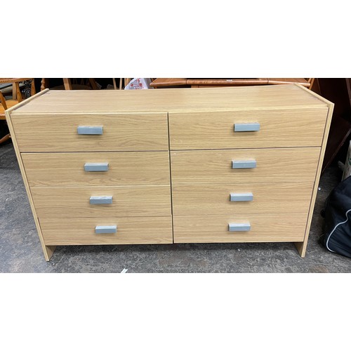 199 - LIGHT OAK EFFECT EIGHT DRAWER CHEST AND MATCHING FIVE DRAWER CHEST