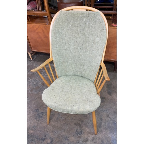 51 - LIGHT ERCOL SPINDLE BACK ARMCHAIR