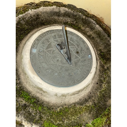 223 - STONE PEDESTAL SUN DIAL