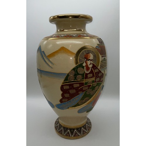 340 - JAPANESE SATSUMA BALUSTER VASE