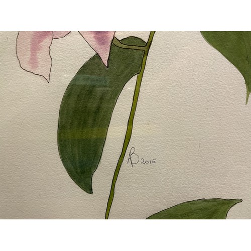 391 - WATERCOLOUR OF LILLIES