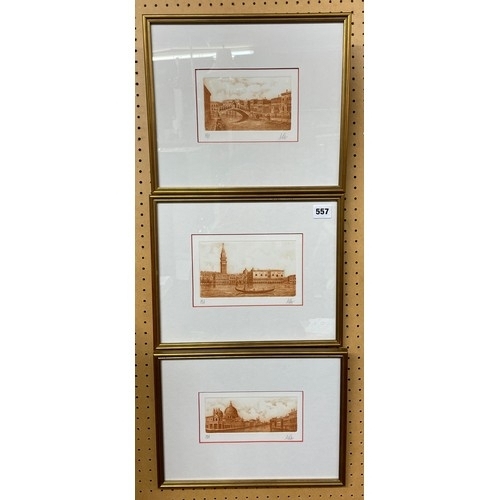 557 - PRINTS - VIEWS OF VENICE, MONOGRAMMED IN PENCIL F/G