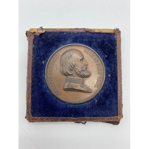 434 - BRONZE MEDALLION TO COMMEMORATE THE VISIT OF GARIBALDI APRIL 5TH 1864