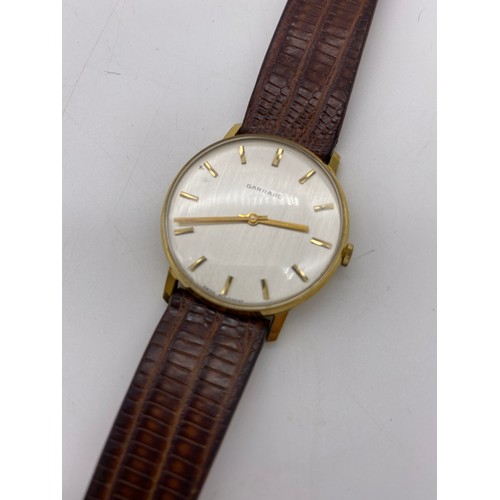 507 - BOXED GENTLEMANS GARRARD AUTOMATIC WRIST WATCH, AND A PRESENTATION GARRARD WRIST WATCH ON A LEATHER ... 