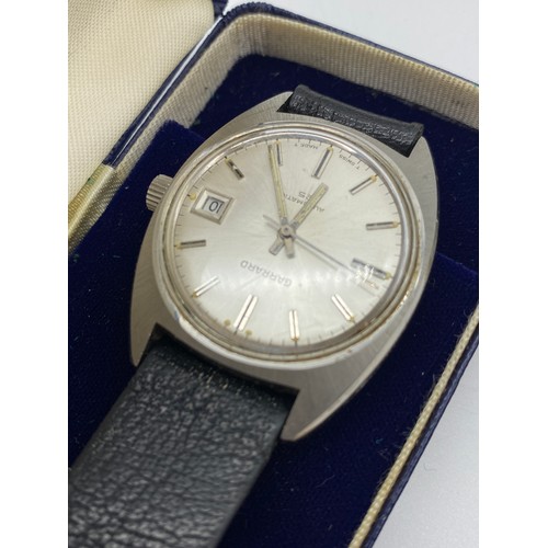 507 - BOXED GENTLEMANS GARRARD AUTOMATIC WRIST WATCH, AND A PRESENTATION GARRARD WRIST WATCH ON A LEATHER ... 