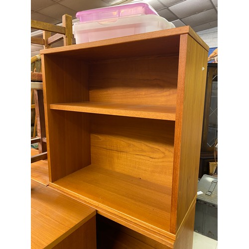 192 - TEAK WALL MOUNTED CABINET AND SMALL BOOKSHELF