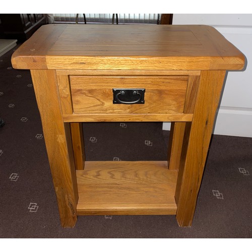 82 - CONTEMPORARY SIDE TABLE WITH SINGLE DRAWER AND UNDER TIER