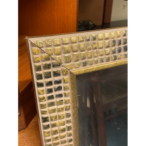 22 - GOLD TILE EFFECT FRAMED MIRROR