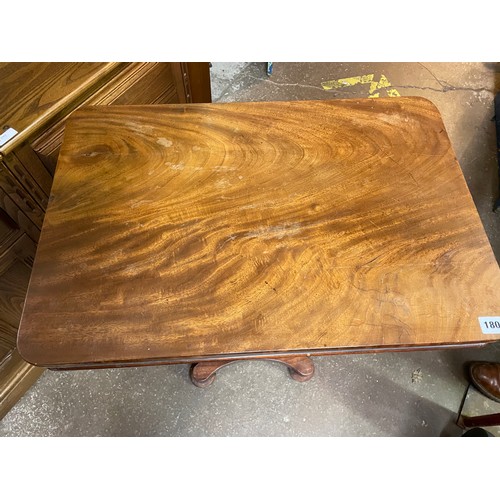 180 - VICTORIAN MAHOGANY TURNED PEDESTAL OCCASIONAL TABLE ON CONCAVE BASE