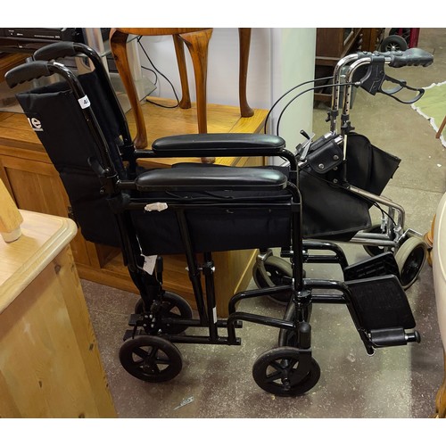 40 - FOLDING WHEELCHAIR AND STABILITY WALKING AID