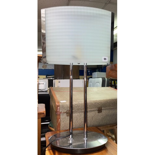 55 - CHROME CONVEX TABLE LAMP