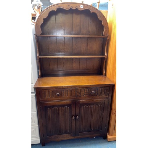 60 - OAK LINENFOLD DUTCH TYPE DRESSER