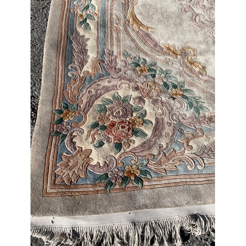 193 - LARGE CHINESE WASH WOOLLEN CARPET 273CM x 372CM